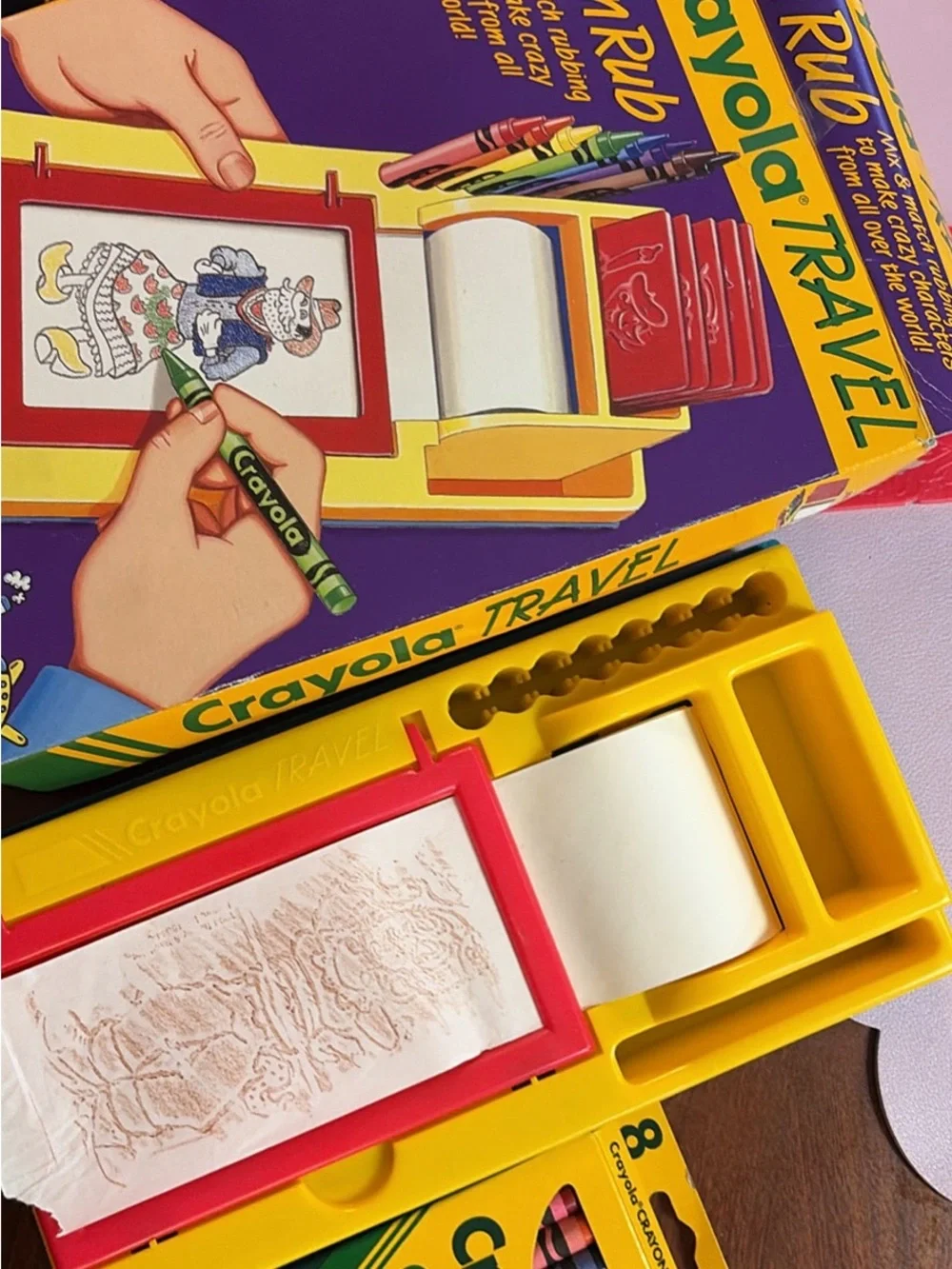 Great condition Vintage Crayola Travel Color ‘n Rub set. Crayons, paper, trays
